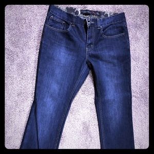 Pre Owned Forever21 blue jeans camouflaged cuffs.